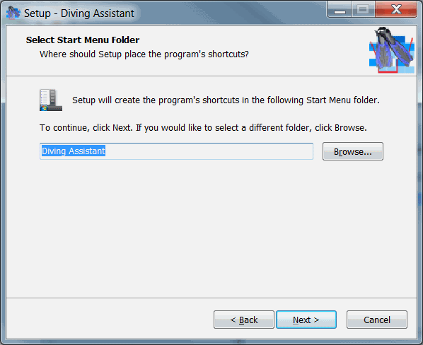 Optionaly change start menu name from scuba diving assistant