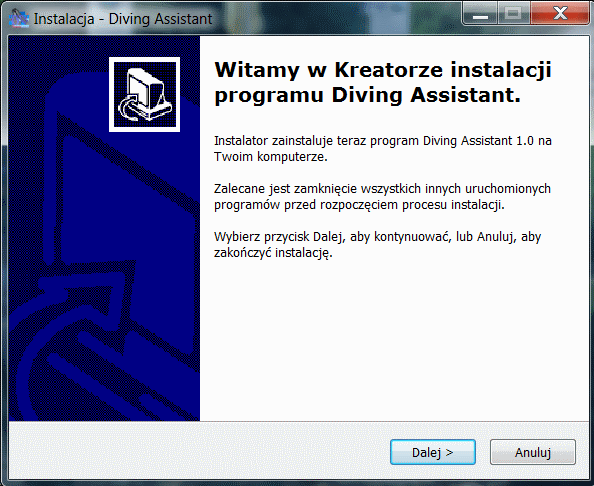 Asysten nurkowania - Witamy
