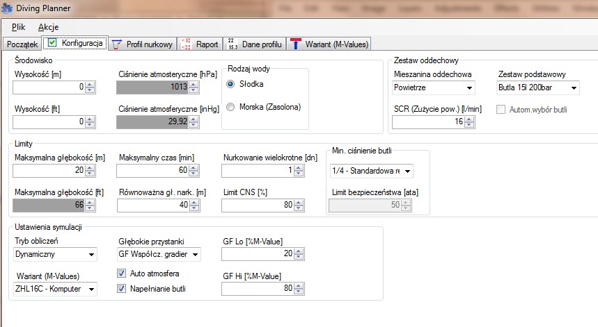 Konfiguracja planu nurkowego